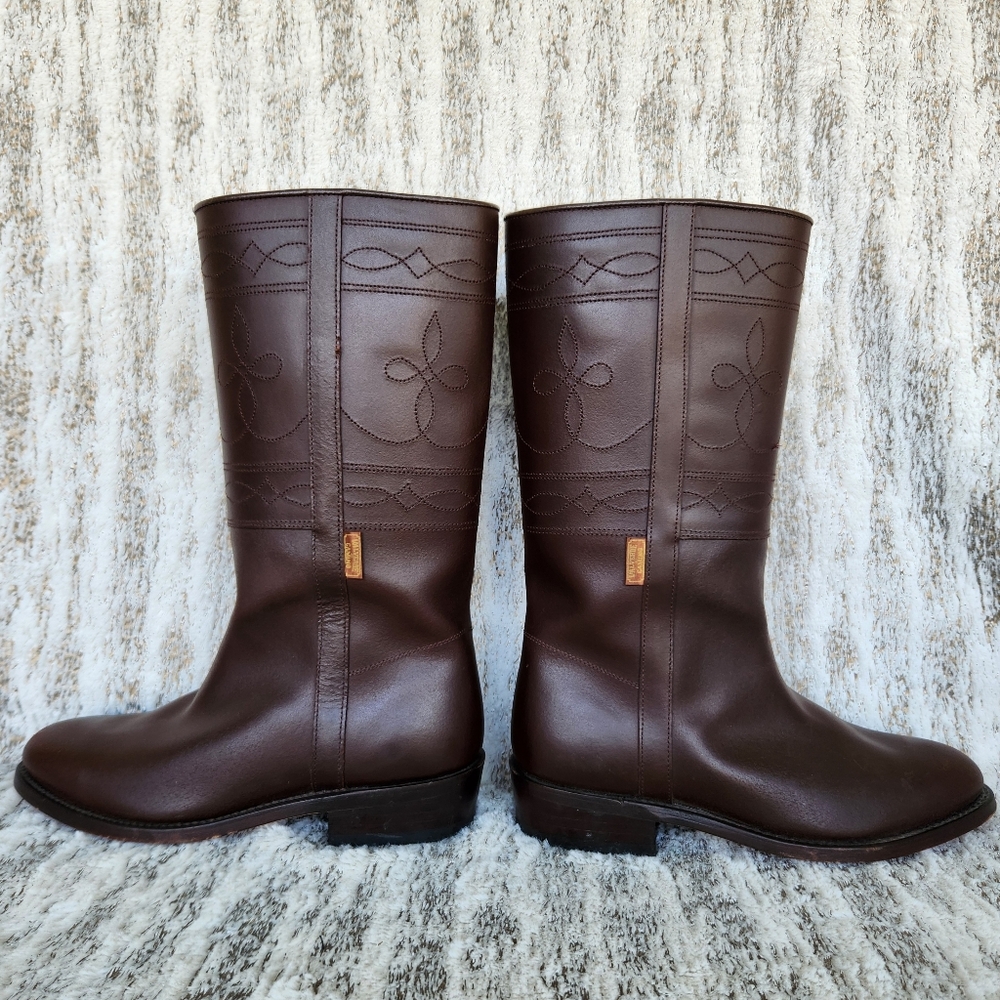 El Estribo Spanish "Camperos" Riding Boots Brown Leather | Women's Size 39, 8 US - Picture 8 of 15